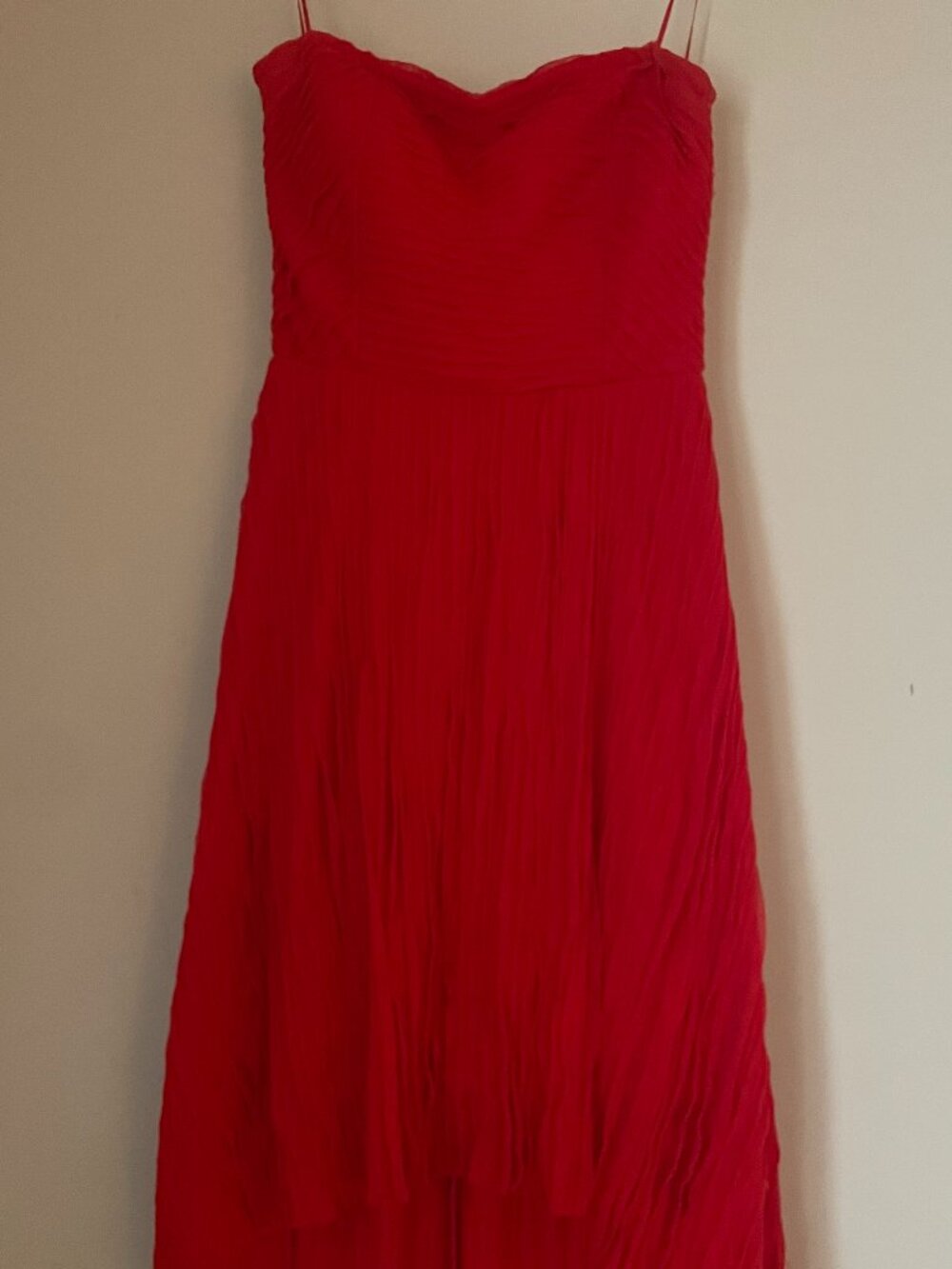 Guess Red Pleated High-Low Dress